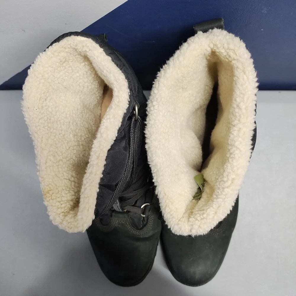 Timberland Insulated Water Resistant‎ Boots Mens US 10.5M Black Faux Fur Lined